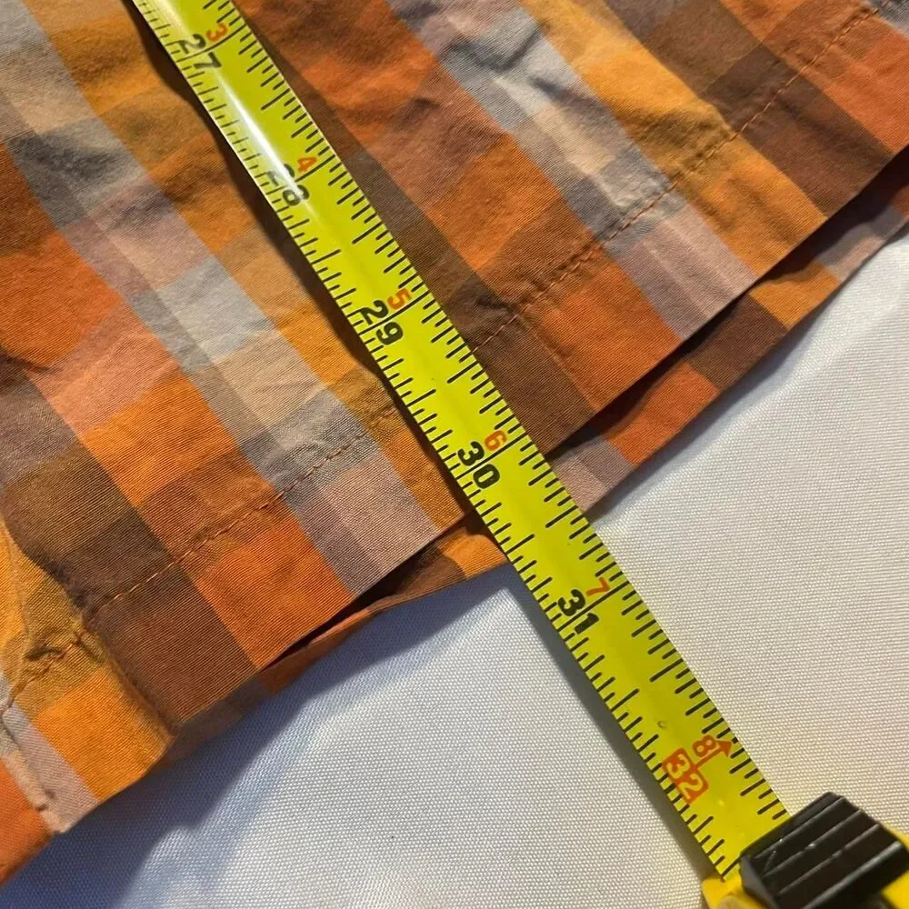 Vintage Phat Farm Orange Plaid Short Sleeve Shirt XXL Y2K Streetwear Baggy - Picture 6 of 8